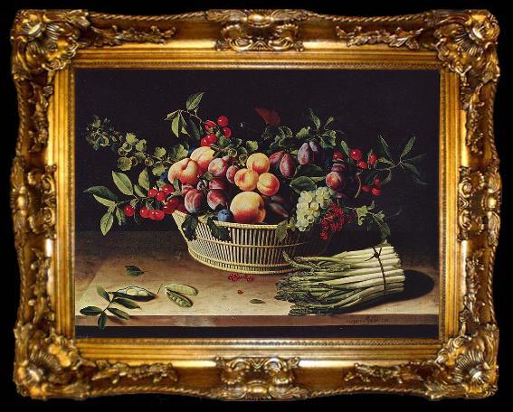 framed  Louise Moillon Apfel und Melonen, ta009-2